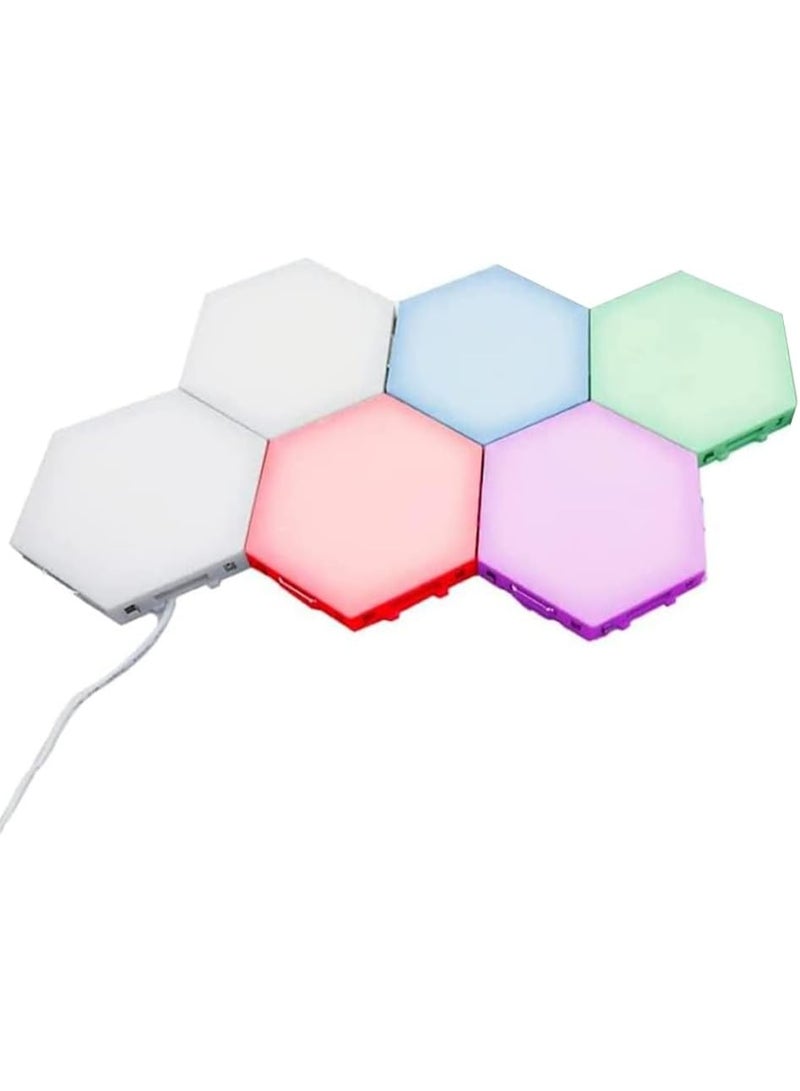 abley's Hexagonal Touch-Sensitive LED Light Panels, Multicolor, Modular Design, Color-Changing, Sensory Wall Decor for Autism Support, Set of 6 - Image 1